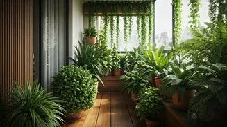 Biophilic Interiors Convert Small Apartment Balconies Into Urban Jungles