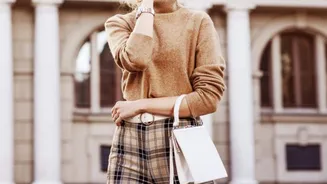 Score the perfect winter look with checkered pants