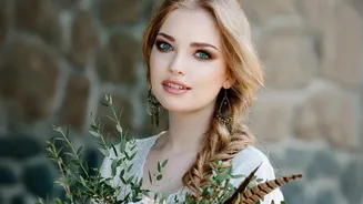 Braids secure flowers for festive hair