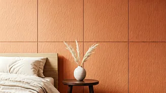 Minimalist Bedroom Makeovers Prioritize Textured Terracotta Removable Panels