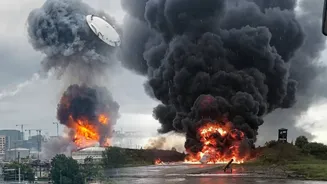 UFO Over Moscow: Oil Tank Lid Blows Off After Heavy Ukrainian Drone Attack