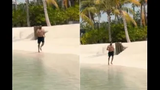 Rohit Sharma’s Jogs Shirtless During Maldives Vacation, Video Goes Viral | Watch