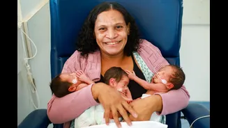 “Foi uma surpresa”, diz mãe que deu à luz trigêmeos aos 40 anos.Vejavídeo
