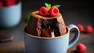 This Aesthetic Double Chocolate Lava Mug Cake Is Elite