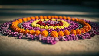 Make Zero Waste Seasonal Floral Rangolis From Dried Local Flowers
