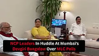 Maharashtra Dy CM Sunetra Pawar, Other Senior NCP Leaders In Huddle At Mumbai's Devgiri Bungalow Ahead Of Crucial MLC Polls - VIDEO