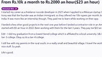 From ₹10,000 A Month To $23 An Hour: Reddit Post Highlights No-Code Developer’s Global Freelance Success