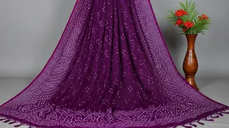 Deepika's Purple Bandhani Saree: A Fashion Statement