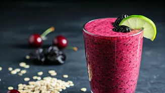 Lower Cholesterol with This Delicious Cherry-Prune-Lime Power Smoothie!