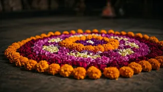 Design Beautiful Zero-Waste Floral Rangolis Using Discarded Temple Flowers