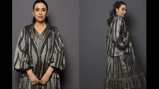 Karisma Kapoor’s Black And Silver Linen Zari Dress Celebrates Handloom Craft