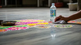 Remove Rangoli Stickers Easily After Diwali