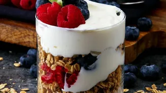 Quick Snack Is The Detail That Changes How We Read Quick Berry Parfait With Fruit And Yoghurt