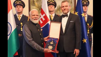 PM Modi Conferred With Slovakia’s 'Order Of The White Double Cross', His 33rd Global Honour So Far