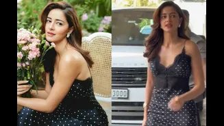 Ananya Panday Channels Vintage Romance In Rs 57K Lace Edged Polka Dot Gown