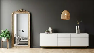 Mirrors, Storage And Light Shades Are Decor Winners