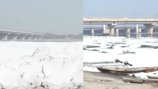 Delhi’s Yamuna Turns Toxic Again: River Turns Unrecognisable With Froth and Waste | Watch Video