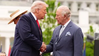 Rei Charles resiste à ‘aperto de mão de urso’ de Donald Trump