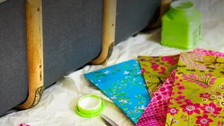 Upcycle textiles for stylish rental decor