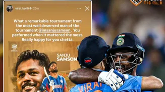 Virat Kohli pens down emotional message for Sanju Samson after latter wins player of the tournament