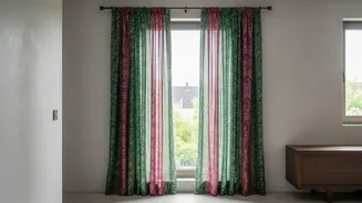 Upcycled Saree Window Drapes Add Rich Texture And Color To Minimalist Apartment Window Treatment Systems