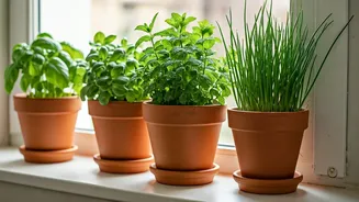 How To Set Up An Easy 4-Herb Kitchen Window Garden