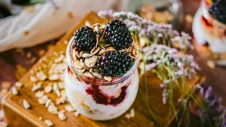 Peach and buckwheat parfait recipe
