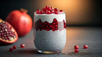 Plant Based Recipe Creators Love This Chia Seed Pomegranate Parfait