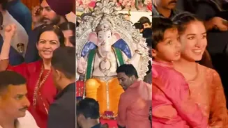 Nita Ambani, Radhika shine at Antilia Ganeshotsav