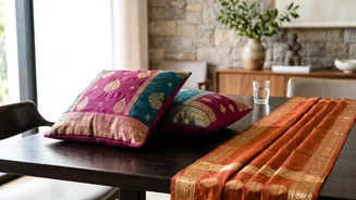 Transform Vintage Silk Sarees Easily Into Decorative Festive Cushion Covers And Table Runners