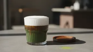 Dirty matcha combines matcha with an espresso shot While The drink layers tea bitterness coffee intensity and milk