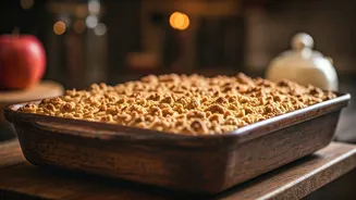 Pastry Chefs Slow Bake Apple Crumbles Topped With Rolled Oats