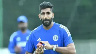 Jasprit Bumrah bowling spin to Shreyas Iyer during the practice session ahead of 5th T20I