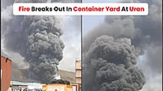 Fire Erupts In Container Yard At Uran, Navi Mumbai; Firefighting Operations Underway - VIDEO