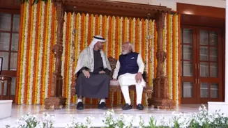Watch | PM Modi welcomes UAE president, gifts him Indian artefacts including wooden swing, pashmina shawl & saffron