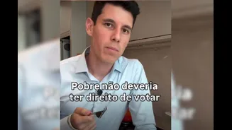Influenciador vira réu após dizer que "pobres não deveriam votar"