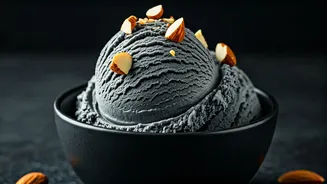 Smoky Roasted Almond Charcoal Ice Cream Rules New Delhi Parlors
