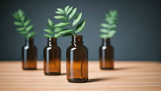 Recycled Amber Glass Bottles Make Beautiful Botanical Desk Decor