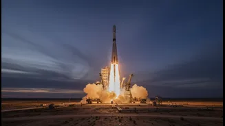 Baikonur Launch Sends Anil Menon, Pyotr Dubrov And Anna Kikina Spaceward