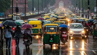 Rain Lashes Parts of Delhi-NCR as IMD Issues Yellow Alert; Gusty Winds, Thunderstorms Likely