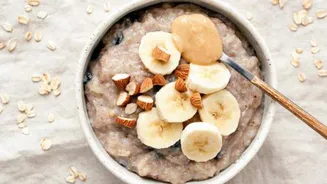 Quick and healthy: Oatmeal with nut butter
