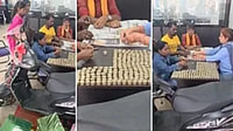 Man Pays ₹40k In Coins To Buy Scooter For Daughter In Chhattisgarh; Was Saving Since 6 Months-- Video Wins Hearts