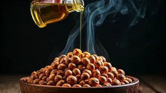 Spray Mustard Oil On Fox Nuts For Ultimate Smoky Crunch