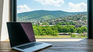 Ditch Regular Desks For Scenic Tbilisi Georgia Mountain Coffee Shops