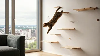 High-Rise Cat Parents Install Multi-Tiered Vertical Wall Climbing Bridges