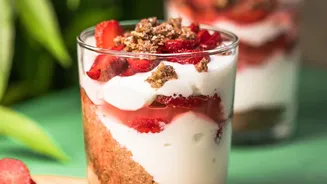 Crunchy Toppings Adds Important Context To Quick Berry Parfait With Fruit And Yoghurt