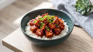 Gochujang gives tofu rice bowls fermented heat and sweetness Looks Different Once The dish is Korean-inspired rather than a claim of strict authent...