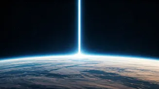 Dazzling Sky Glare Moving Across Atmosphere Left Sources Centuries Ago