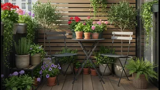 How green balcony makeovers utilize folding furniture alongside plant layouts to save space