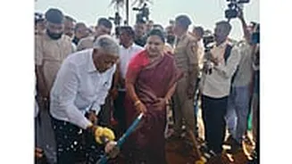 MoS for Railways and Jal Shakti V. Somanna Lays Foundation Stone for ROB at Hitnal